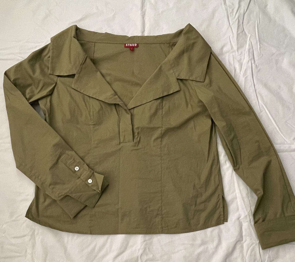 STAUD olive green off the shoulder top!!!